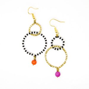 Asymetrical zebra earrings