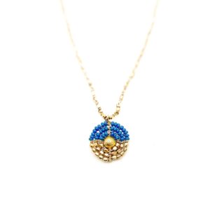 Enkare Blue Beaded Pendant Necklace