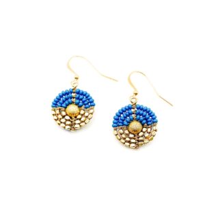 Enkare blue and gold Beaded Earrings