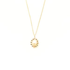 Gold beaded Pearl Necklace