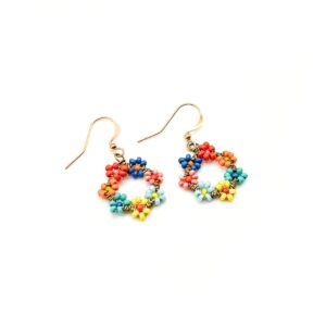 African Daisy Wreath Earrings