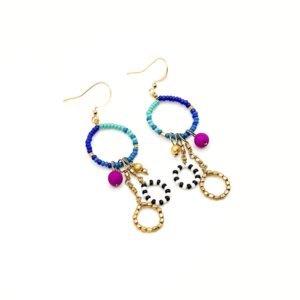 Zebra dangle drop earrings