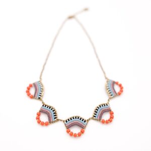 Zebra Beaded Scallop Necklace