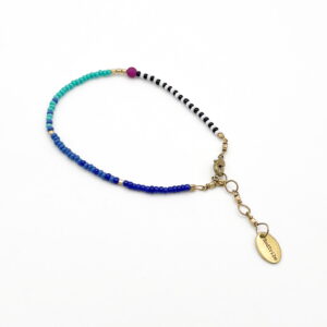 Blue & pink zebra bracelet